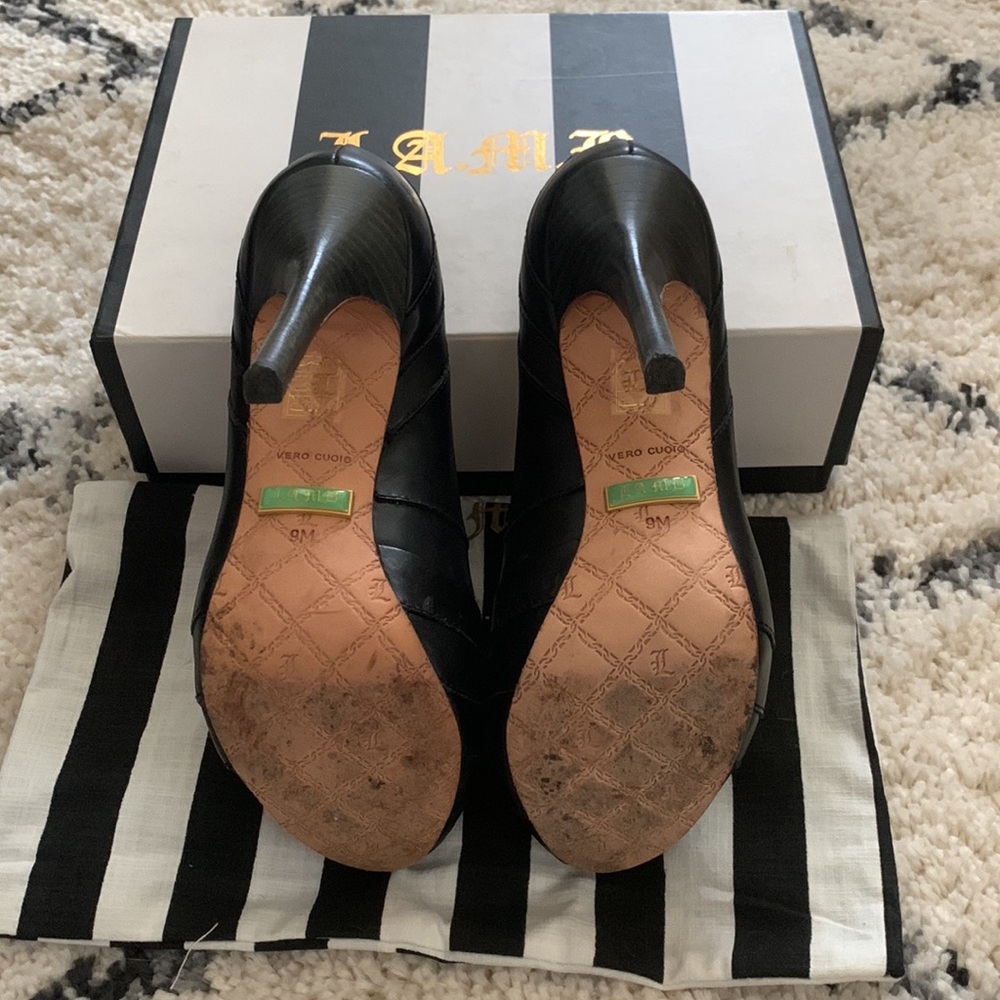 L.A.M.B. Tansy II in black leather in Size 9 - Picture 3 of 6